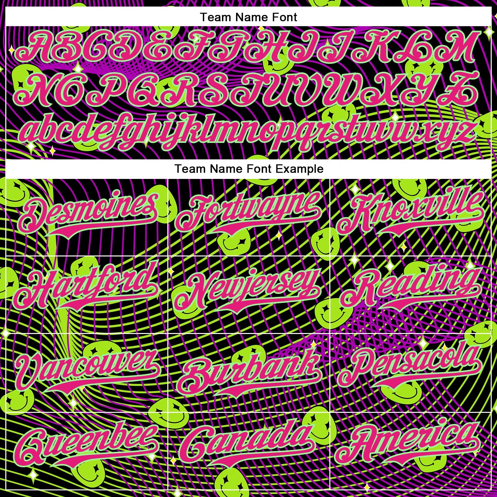 Custom Black Hot Pink-Pea Green 3D Pattern Design Rave Psychedelic Emoji Smile Authentic Baseball Jersey - Sky-Custom