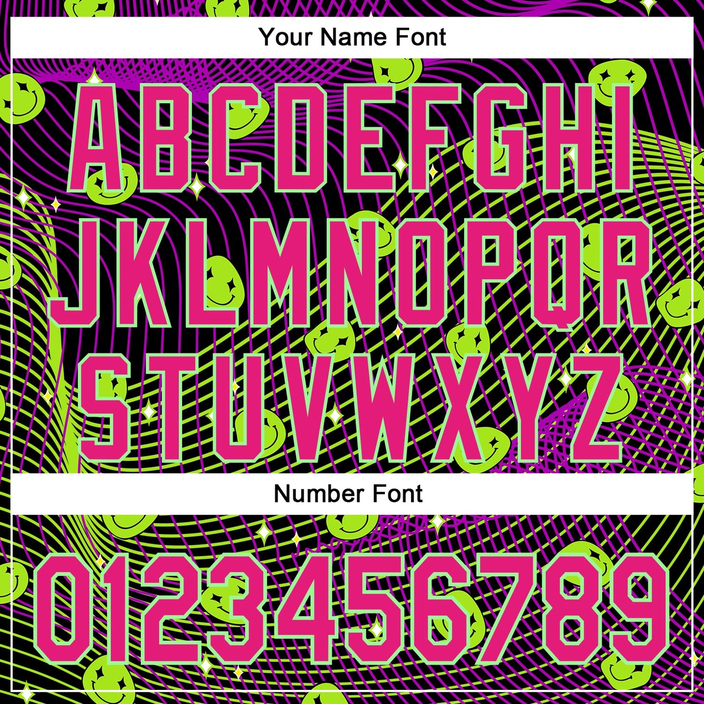 Custom Black Hot Pink-Pea Green 3D Pattern Design Rave Psychedelic Emoji Smile Authentic Baseball Jersey - Sky-Custom