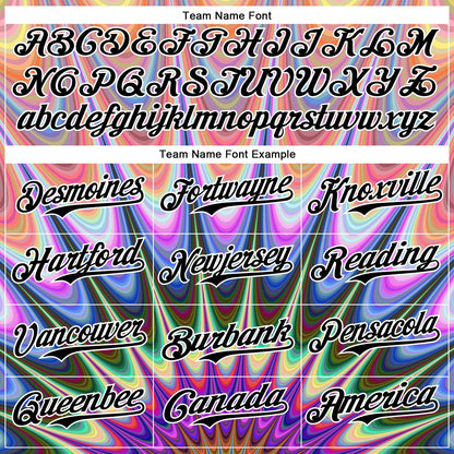 Custom Orange Black-White 3D Pattern Design Rave Psychedelic Fractal Style Authentic Baseball Jersey - Sky-Custom