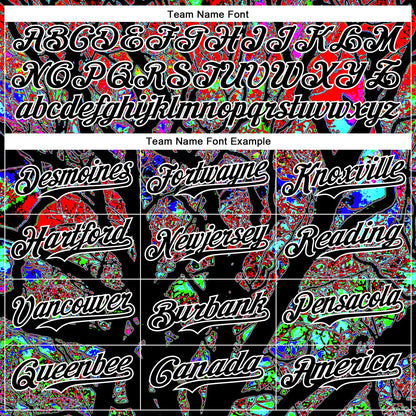 Custom Black White 3D Pattern Design Rave Psychedelic Tree Authentic Baseball Jersey - Sky-Custom