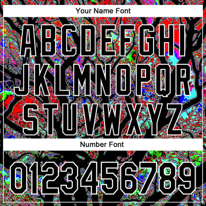 Custom Black White 3D Pattern Design Rave Psychedelic Tree Authentic Baseball Jersey - Sky-Custom