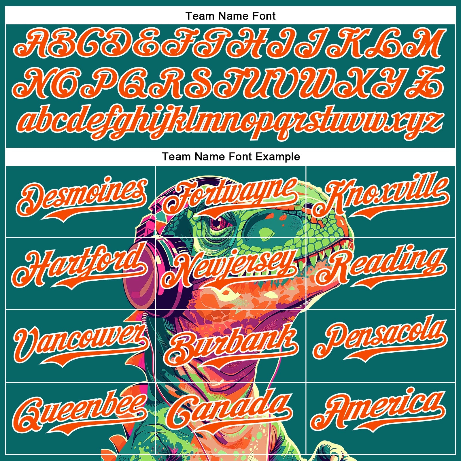 Custom Teal Orange-White 3D Pattern Design Rave Psychedelic Dinosaur Authentic Baseball Jersey - Sky-Custom