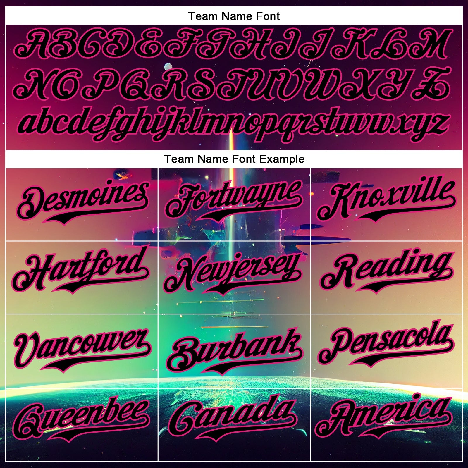 Custom Black Hot Pink 3D Pattern Design Rave Psychedelic Universe Authentic Baseball Jersey - Sky-Custom