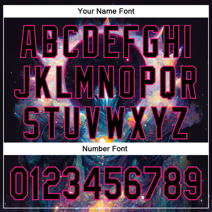 Custom Black Hot Pink 3D Pattern Design Rave Psychedelic Alien Authentic Baseball Jersey - Sky-Custom