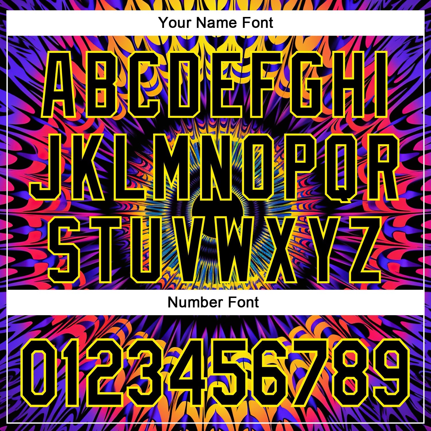 Custom Black Light Yellow 3D Pattern Design Rave Psychedelic Fractal Style Authentic Baseball Jersey - Sky-Custom