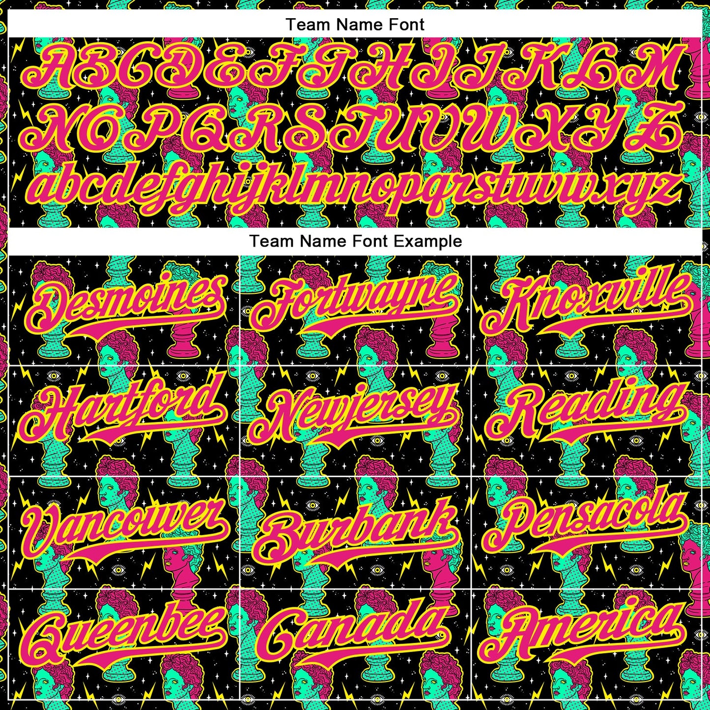 Custom Black Hot Pink-Light Yellow 3D Pattern Design Rave Psychedelic Sculpture Authentic Baseball Jersey - Sky-Custom