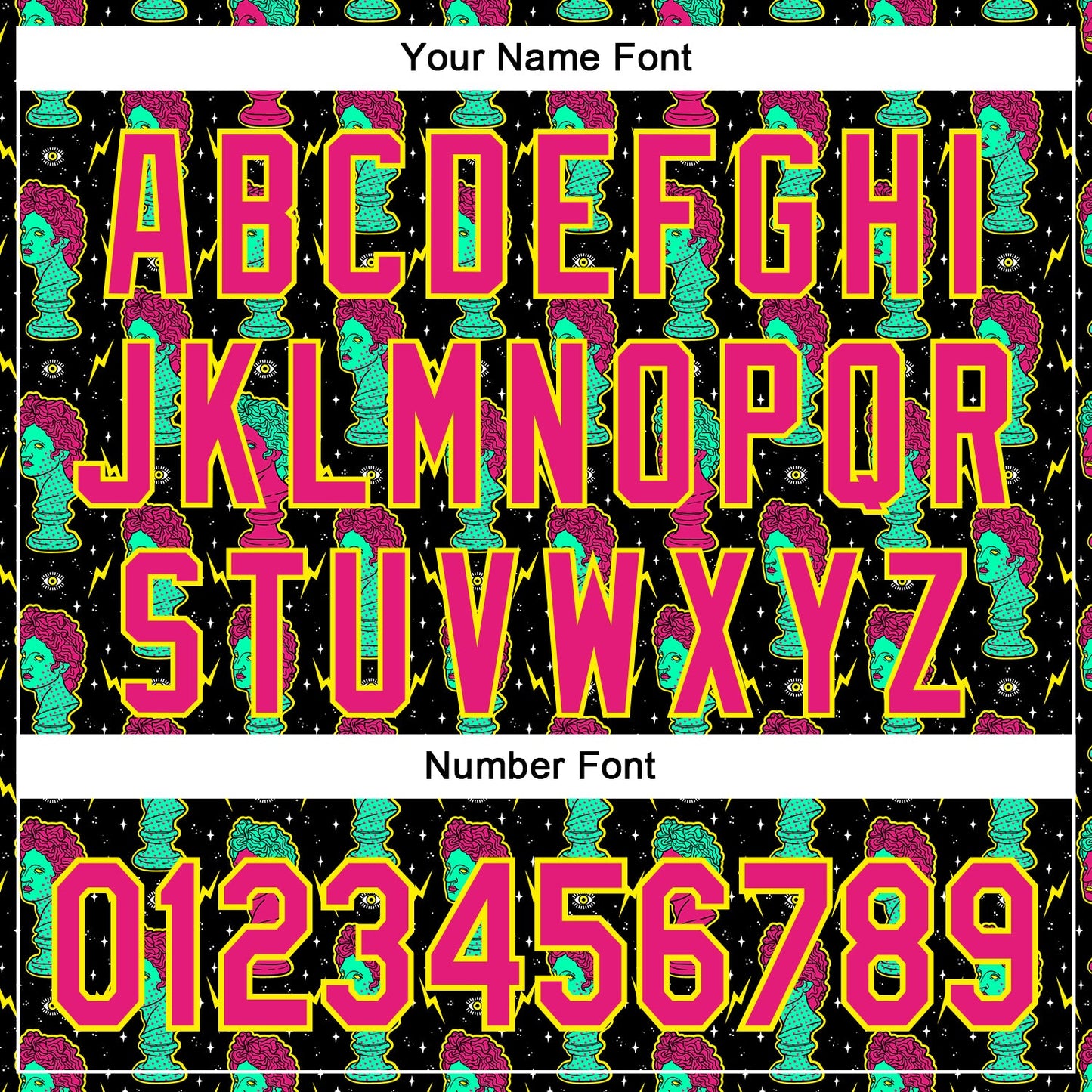 Custom Black Hot Pink-Light Yellow 3D Pattern Design Rave Psychedelic Sculpture Authentic Baseball Jersey - Sky-Custom