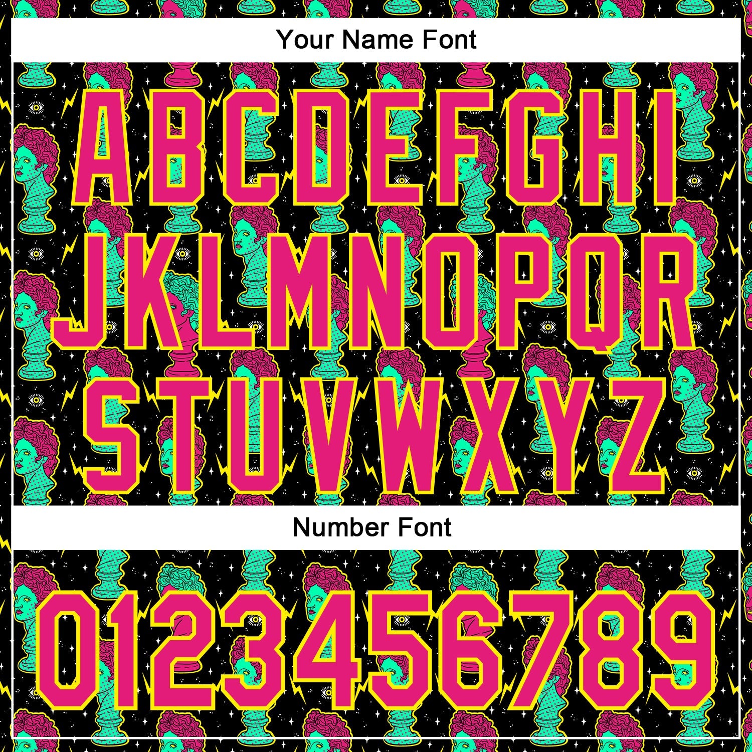 Custom Black Hot Pink-Light Yellow 3D Pattern Design Rave Psychedelic Sculpture Authentic Baseball Jersey - Sky-Custom
