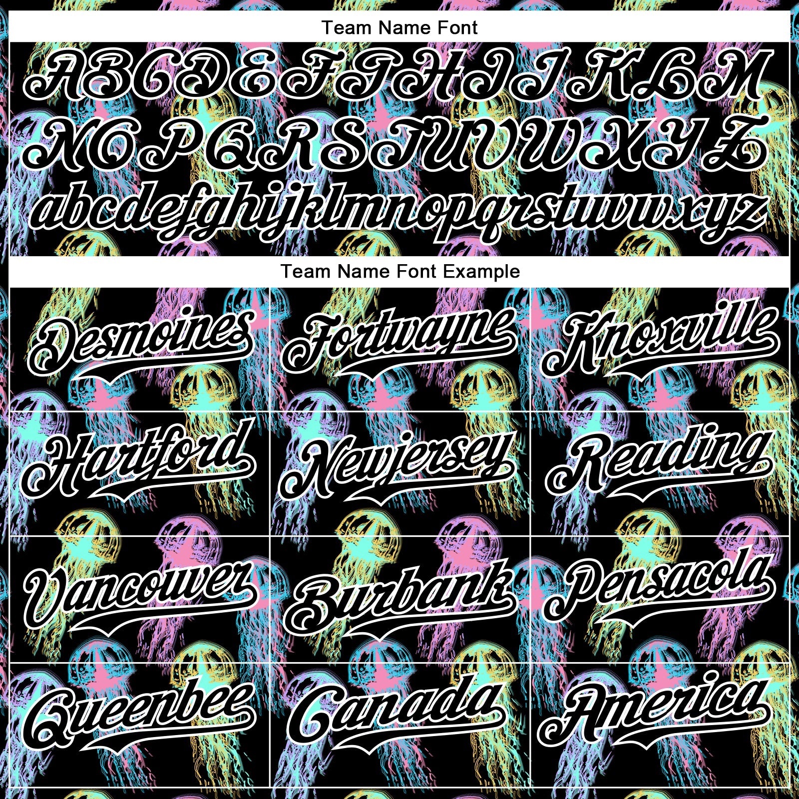 Custom Black White 3D Pattern Design Rave Psychedelic Jellyfish Authentic Baseball Jersey - Sky-Custom
