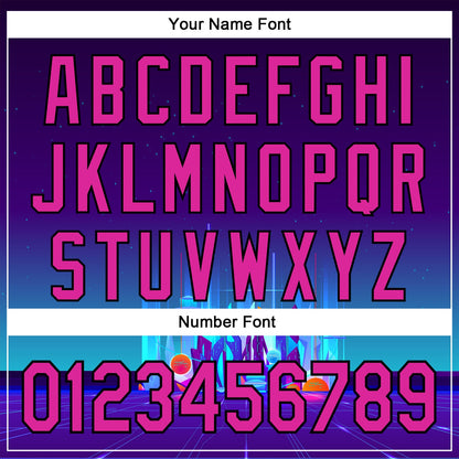 Custom Navy Deep Pink-Black 3D Pattern Design Rave Psychedelic Futuristic City Authentic Baseball Jersey - Sky-Custom