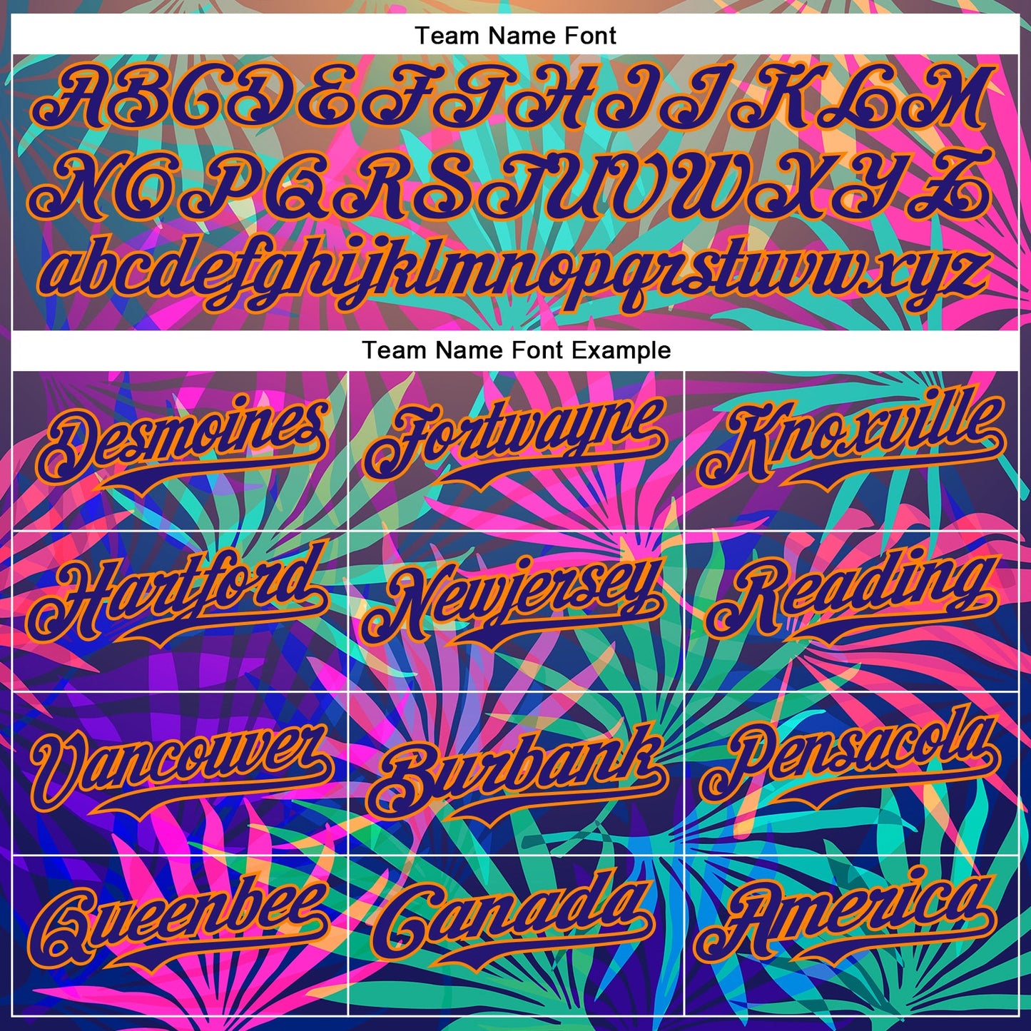 Custom Pink Dark Purple-Bay Orange 3D Pattern Design Rave Psychedelic Tropical Palm Leaves Authentic Baseball Jersey - Sky-Custom