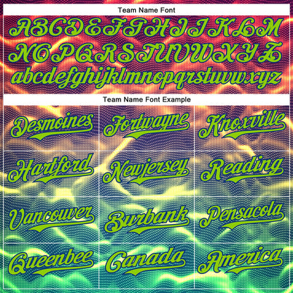 Custom Black Neon Green-Royal 3D Pattern Design Rave Psychedelic Tiny Spot Authentic Baseball Jersey - Sky-Custom
