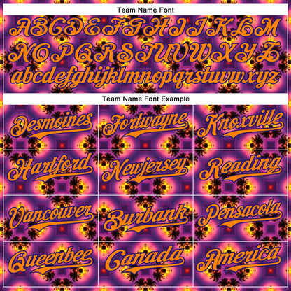 Custom Purple Bay Orange-Dark Purple 3D Pattern Design Rave Psychedelic Flower Authentic Baseball Jersey - Sky-Custom
