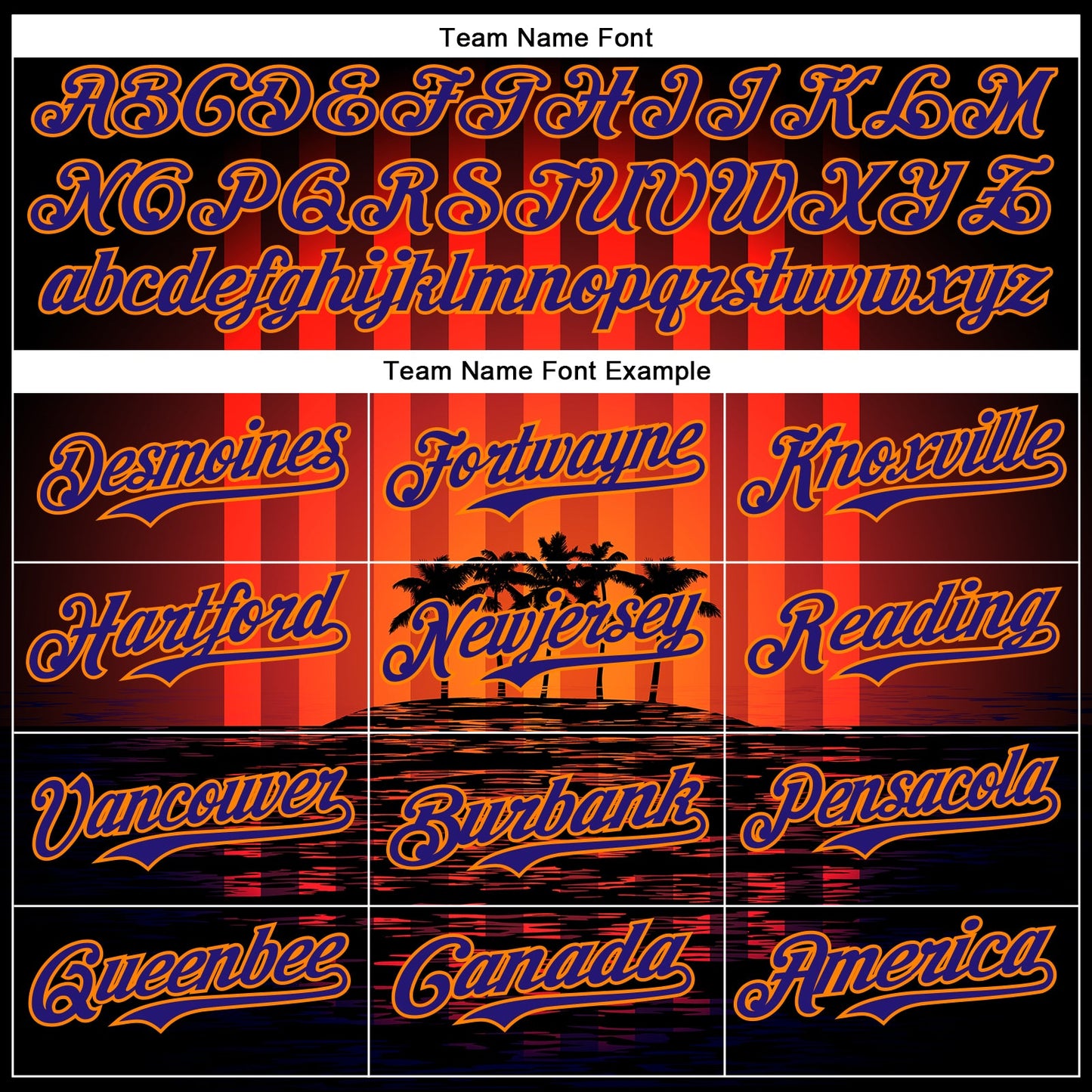 Custom Black Dark Purple-Bay Orange 3D Pattern Design Rave Psychedelic Tropical Palm Tree Authentic Baseball Jersey - Sky-Custom