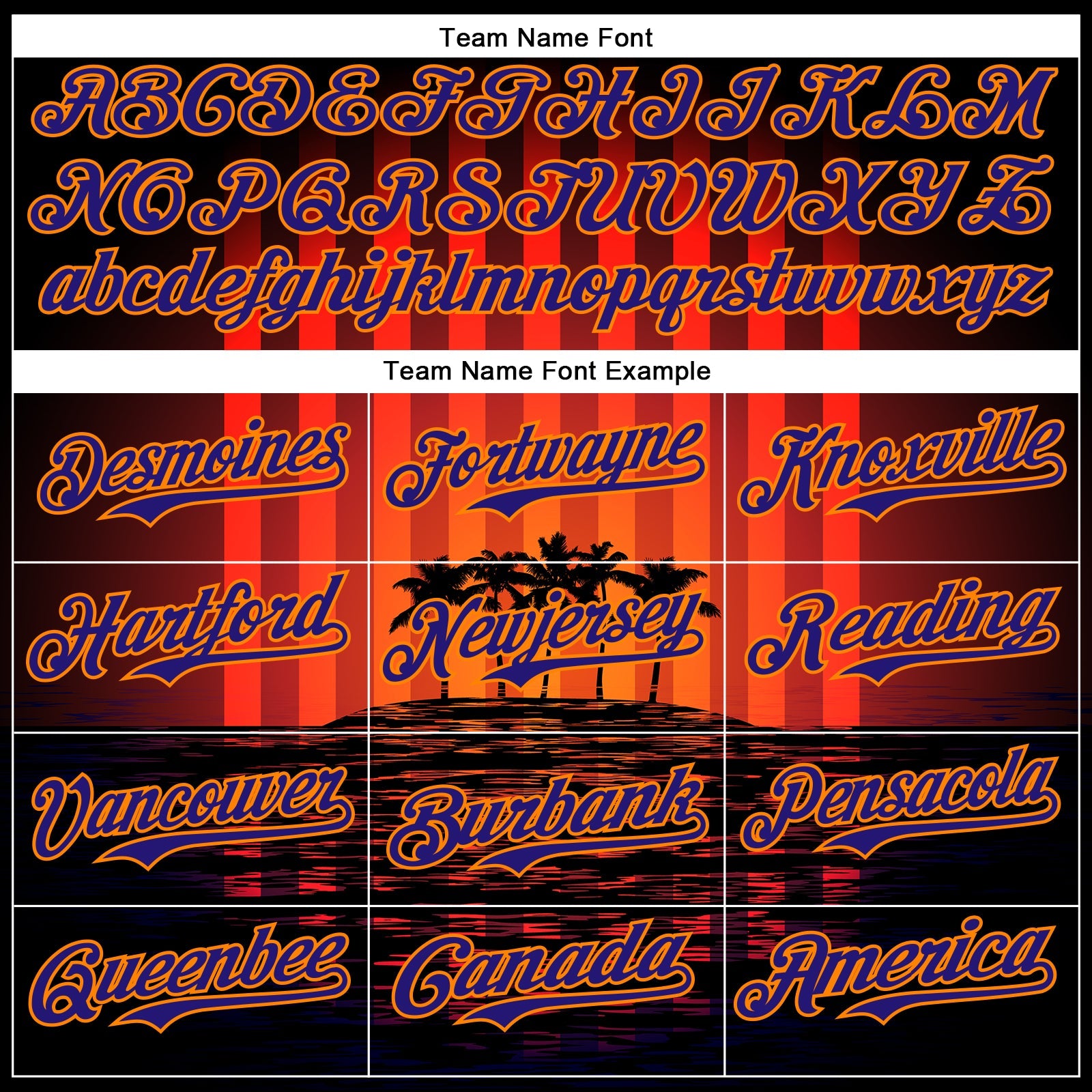 Custom Black Dark Purple-Bay Orange 3D Pattern Design Rave Psychedelic Tropical Palm Tree Authentic Baseball Jersey - Sky-Custom