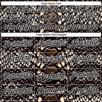 Custom Black White 3D Pattern Design Rave Psychedelic Snakeskin Authentic Baseball Jersey - Sky-Custom