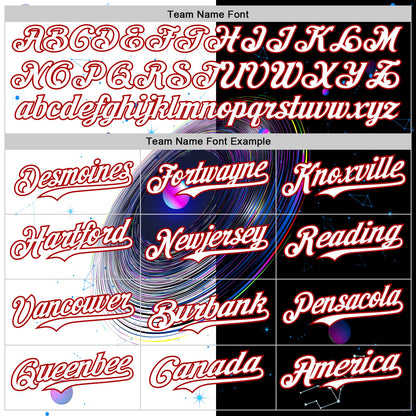 Custom Black White-Red 3D Pattern Design Space Galaxy Star Authentic Baseball Jersey - Sky-Custom
