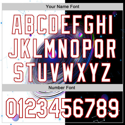 Custom Black White-Red 3D Pattern Design Space Galaxy Star Authentic Baseball Jersey - Sky-Custom