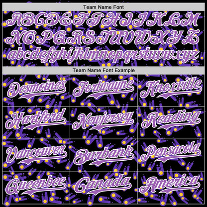 Custom Black Medium Purple-White 3D Pattern Design Galaxy Star Meteor Authentic Baseball Jersey - Sky-Custom
