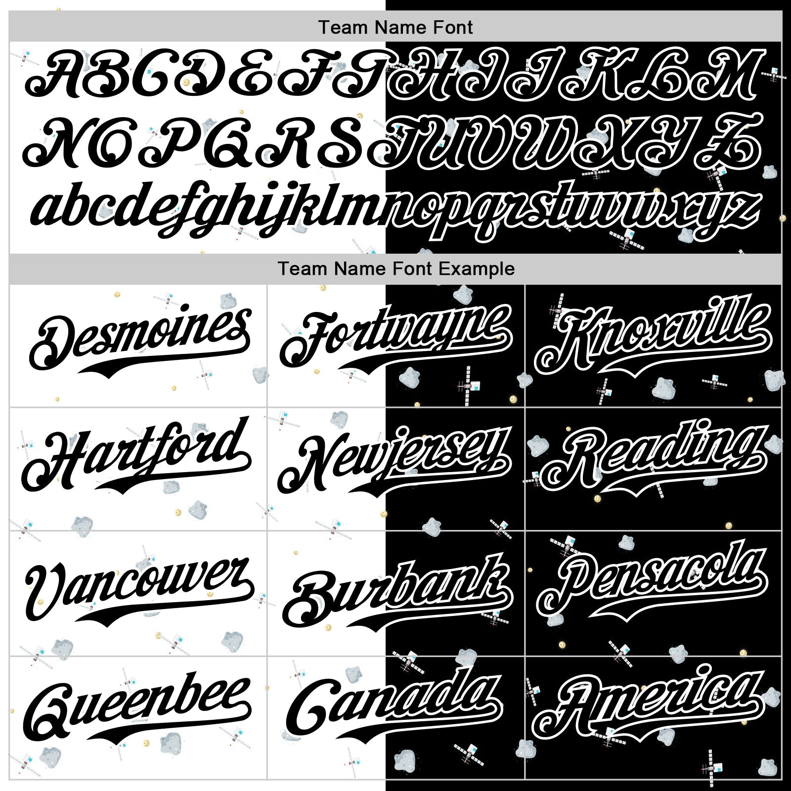 Custom Black White 3D Pattern Design Space Satellite Authentic Baseball Jersey - Sky-Custom