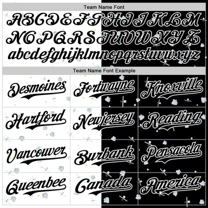 Custom Black White 3D Pattern Design Space Satellite Authentic Baseball Jersey - Sky-Custom