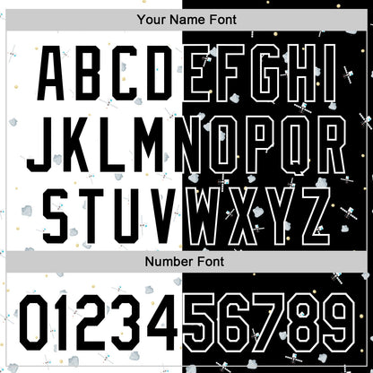 Custom Black White 3D Pattern Design Space Satellite Authentic Baseball Jersey - Sky-Custom