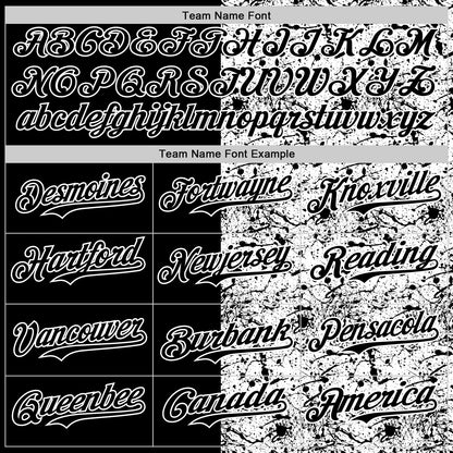 Custom White Black 3D Pattern Design Graffiti Splash Ink Authentic Baseball Jersey - Sky-Custom