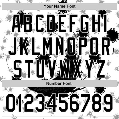 Custom White Black 3D Pattern Design Graffiti Splash Ink Authentic Baseball Jersey - Sky-Custom