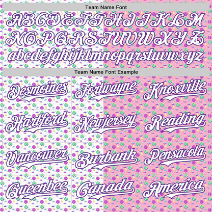 Custom Light Pink White-Purple 3D Pattern Design Pixel Universe Authentic Baseball Jersey - Sky-Custom