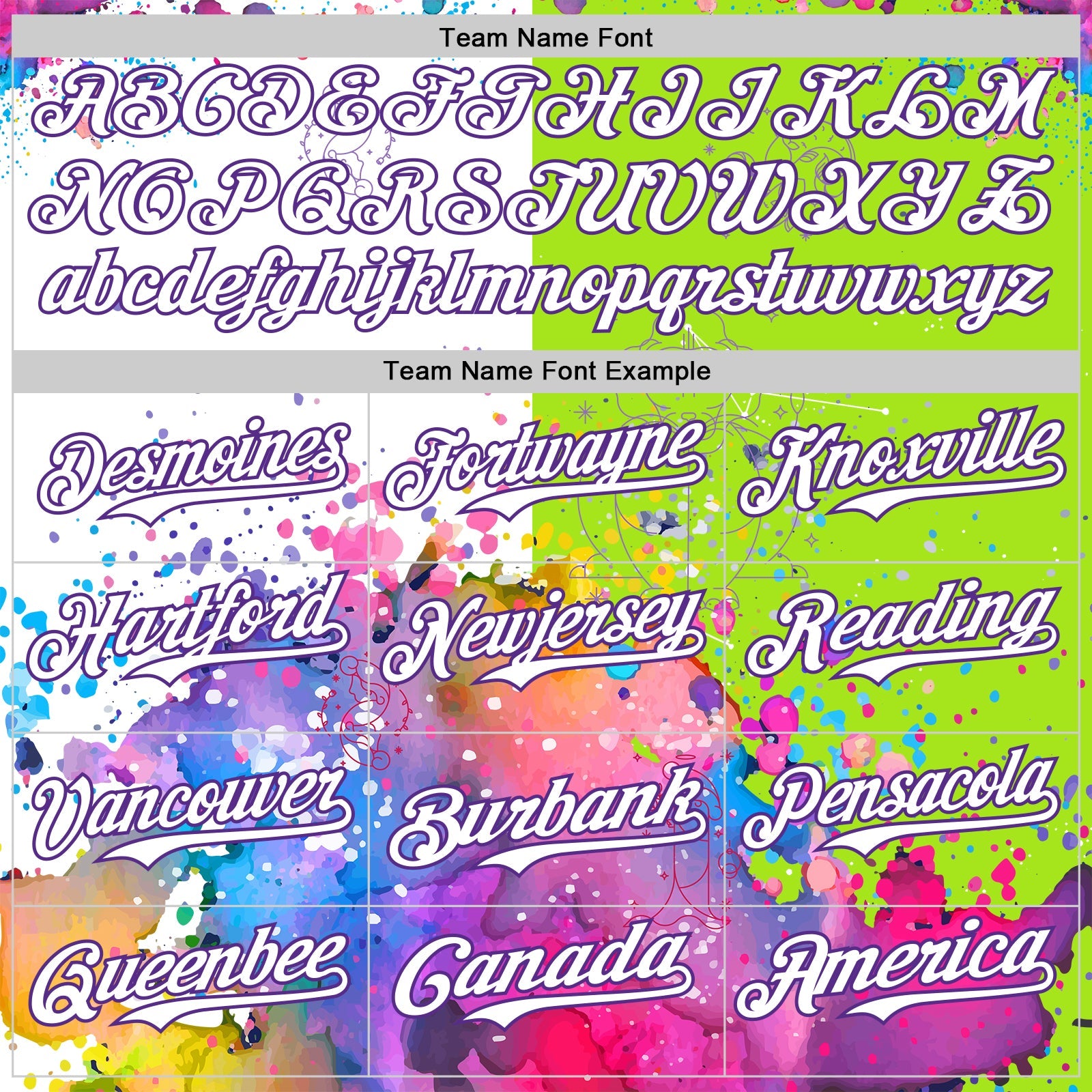 Custom Neon Green White-Purple 3D Pattern Design Graffiti Splash And Constellation Space Galaxy Star Authentic Baseball Jersey - Sky-Custom