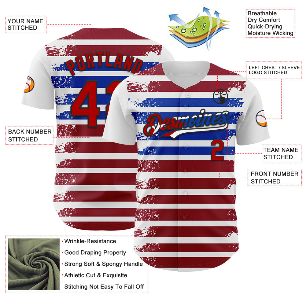 Custom White Red Black Cuban Flag-Blue 3D Cuba Authentic Baseball Jersey - Sky-Custom