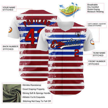 Custom White Red Black Cuban Flag-Blue 3D Cuba Authentic Baseball Jersey - Sky-Custom