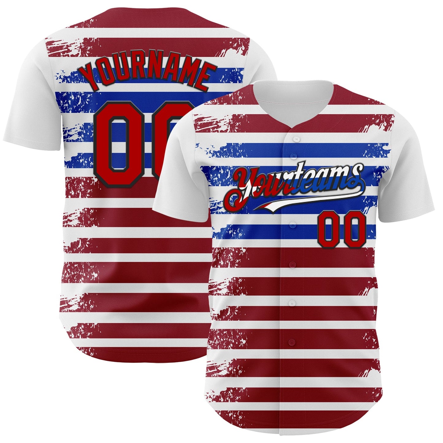 Custom White Red Black Cuban Flag-Blue 3D Cuba Authentic Baseball Jersey - Sky-Custom