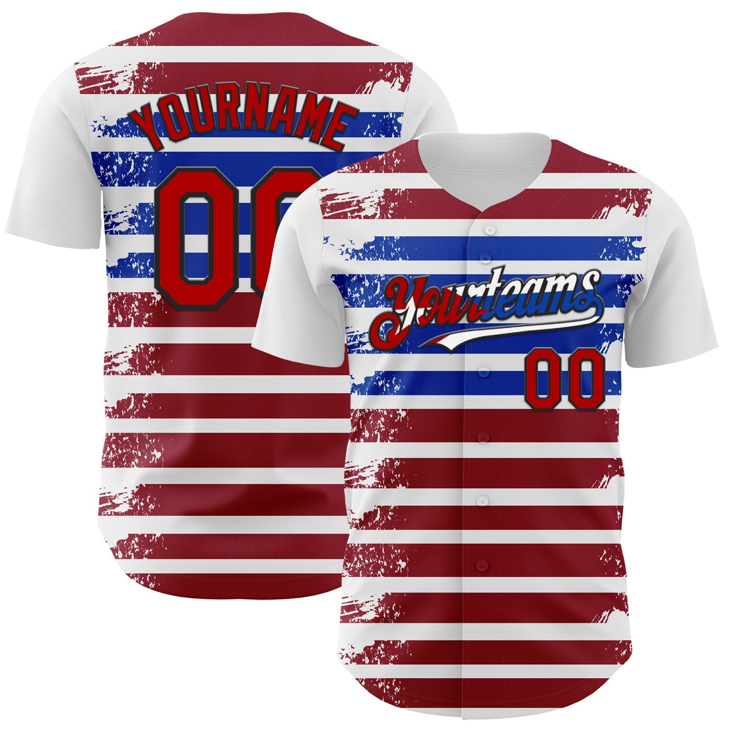 Custom White Red Black Cuban Flag-Blue 3D Cuba Authentic Baseball Jersey - Sky-Custom