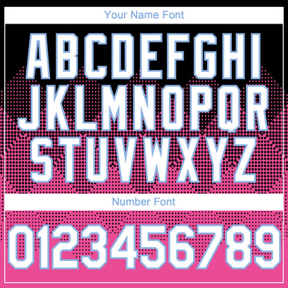 Custom Black White Pink-Light Blue 3D Gradient Square Shape Authentic Baseball Jersey - Sky-Custom