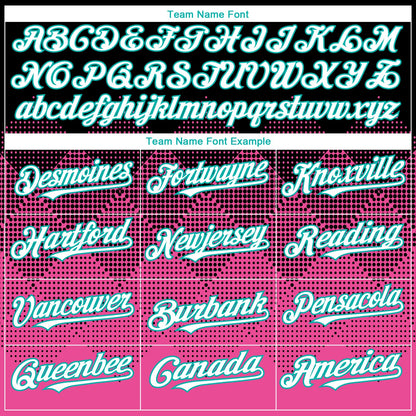Custom Black White Pink-Aqua 3D Gradient Square Shape Authentic Baseball Jersey - Sky-Custom