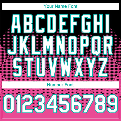 Custom Black White Pink-Aqua 3D Gradient Square Shape Authentic Baseball Jersey - Sky-Custom
