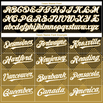 Custom Black White-Old Gold 3D Gradient Square Shape Authentic Baseball Jersey - Sky-Custom