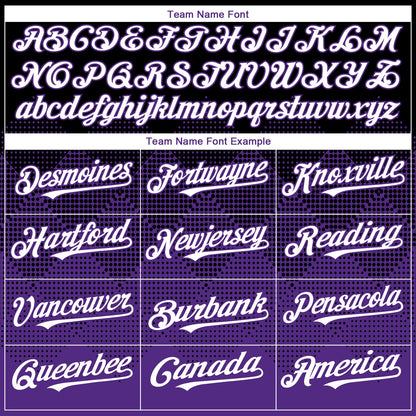 Custom Black White-Purple 3D Gradient Square Shape Authentic Baseball Jersey - Sky-Custom