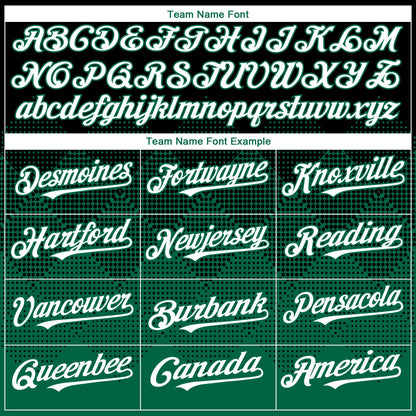 Custom Black White-Kelly Green 3D Gradient Square Shape Authentic Baseball Jersey - Sky-Custom