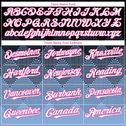 Custom Black White Light Blue-Pink 3D Gradient Square Shape Authentic Baseball Jersey - Sky-Custom