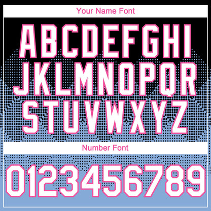 Custom Black White Light Blue-Pink 3D Gradient Square Shape Authentic Baseball Jersey - Sky-Custom