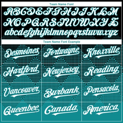 Custom Black White-Teal 3D Gradient Square Shape Authentic Baseball Jersey - Sky-Custom