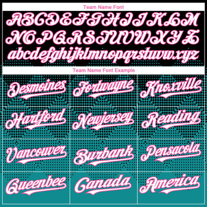 Custom Black White Teal-Pink 3D Gradient Square Shape Authentic Baseball Jersey - Sky-Custom