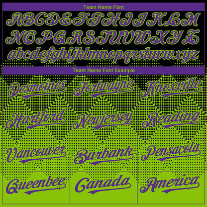 Custom Black Purple-Neon Green 3D Gradient Square Shape Authentic Baseball Jersey - Sky-Custom