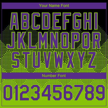 Custom Black Purple-Neon Green 3D Gradient Square Shape Authentic Baseball Jersey - Sky-Custom