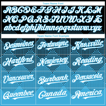 Custom Black White-Sky Blue 3D Gradient Square Shape Authentic Baseball Jersey - Sky-Custom