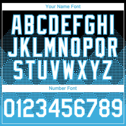 Custom Black White-Sky Blue 3D Gradient Square Shape Authentic Baseball Jersey - Sky-Custom