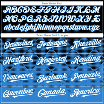 Custom Black White-Electric Blue 3D Gradient Square Shape Authentic Baseball Jersey - Sky-Custom