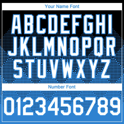 Custom Black White-Electric Blue 3D Gradient Square Shape Authentic Baseball Jersey - Sky-Custom